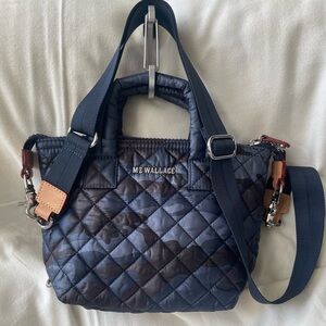 NWOT MZ WALLACE Micro Sutton Dark Blue Camo Quilted Crossbody Bag